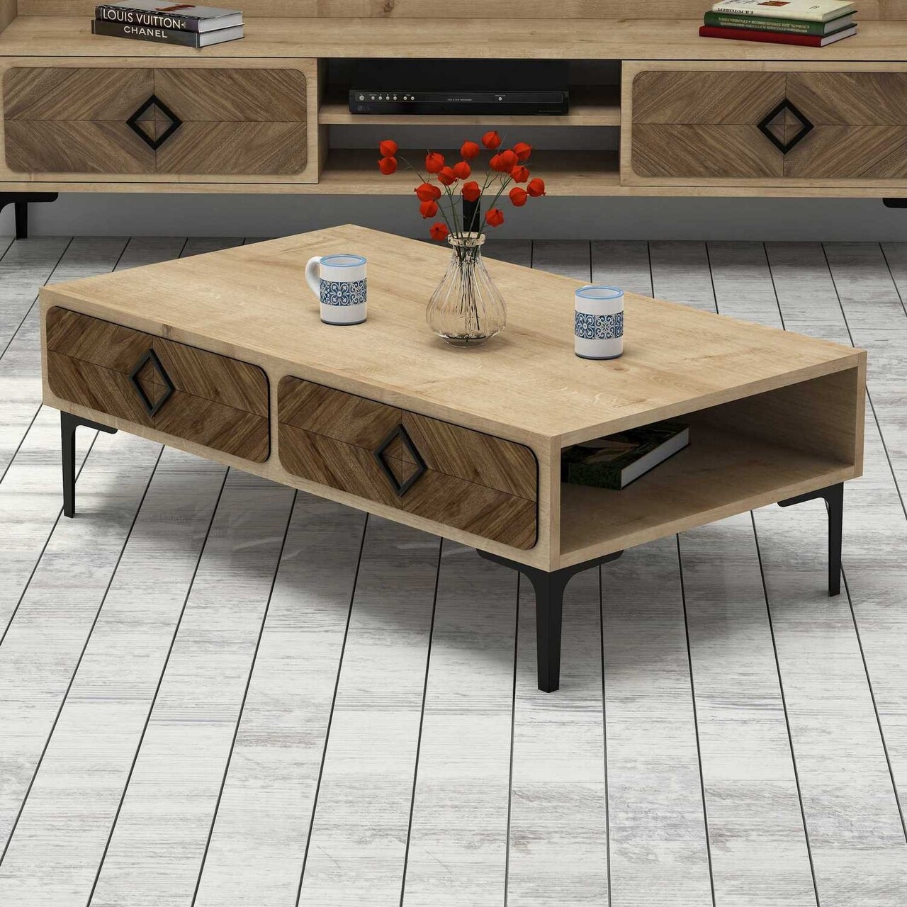 Masuta de cafea Samba Oak, Hommy Craft, 105x60x34,6 cm, stejar - imagine 5